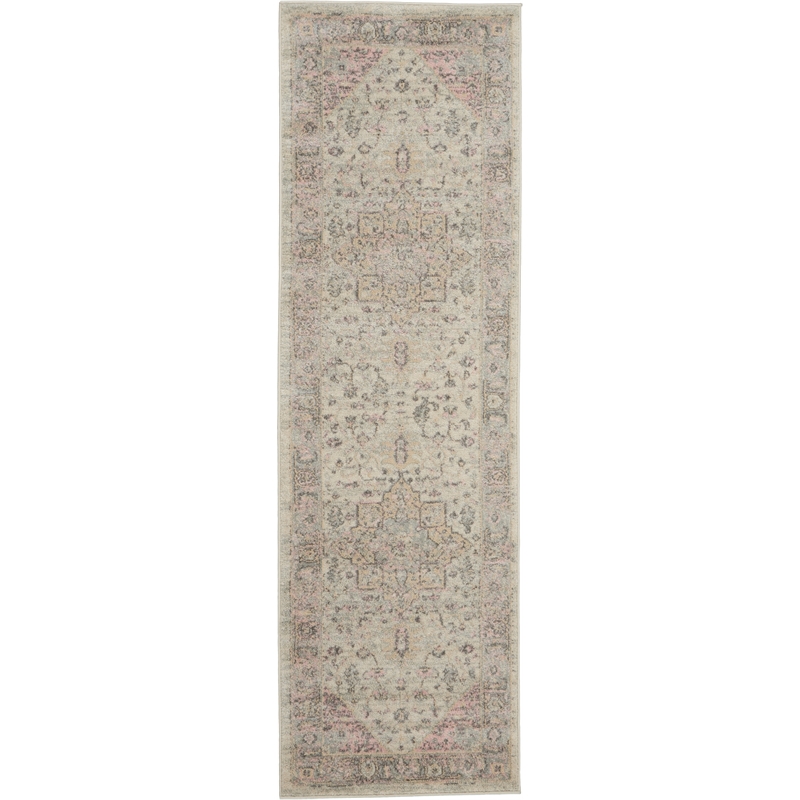 Nourison Tranquil 2'3&quot x 7'3&quot Ivory/Pink Farmhouse Indoor Rug