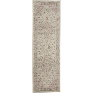 Nourison Tranquil 2'3&quot x 7'3&quot Ivory/Pink Farmhouse Indoor Rug