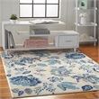 Nourison Tranquil 4' x 6' Ivory/Light Blue Farmhouse Indoor Rug Polypropylene