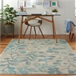 Nourison Tranquil 4' x 6' Ivory/Turquoise Farmhouse Indoor Rug
