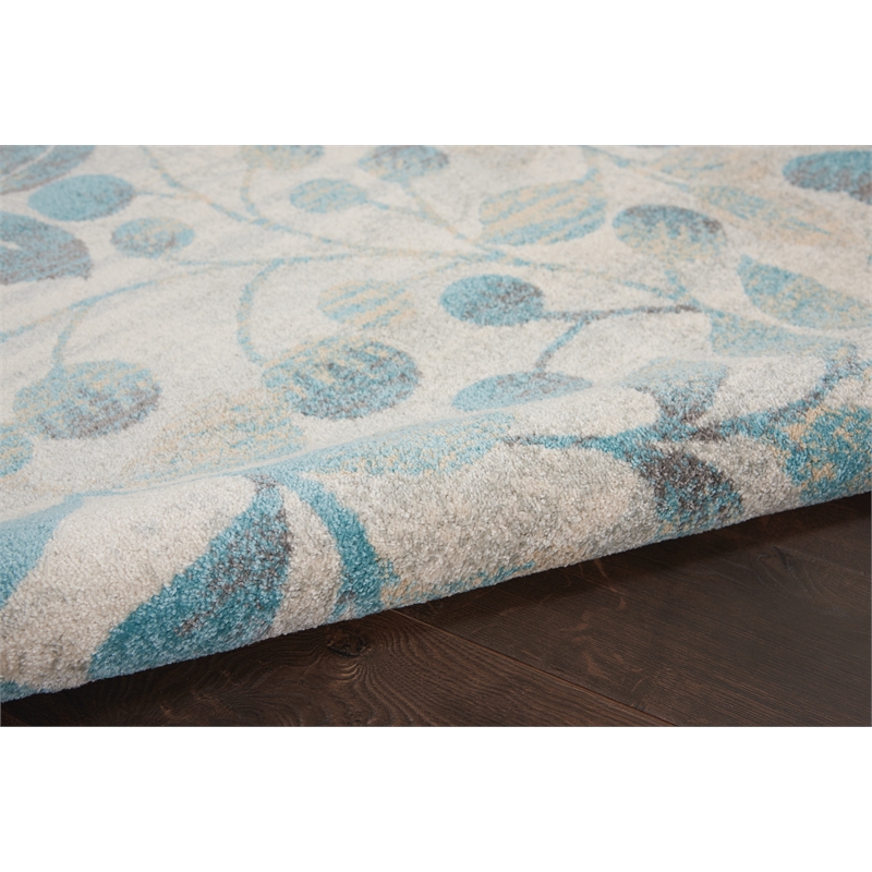 Nourison Tranquil 4' x 6' Ivory/Turquoise Farmhouse Indoor Rug