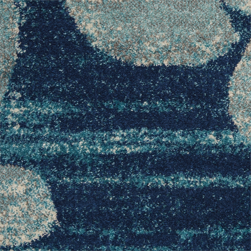Nourison Tranquil 4' x 6' Navy/Light Blue Farmhouse Indoor Rug Polypropylene