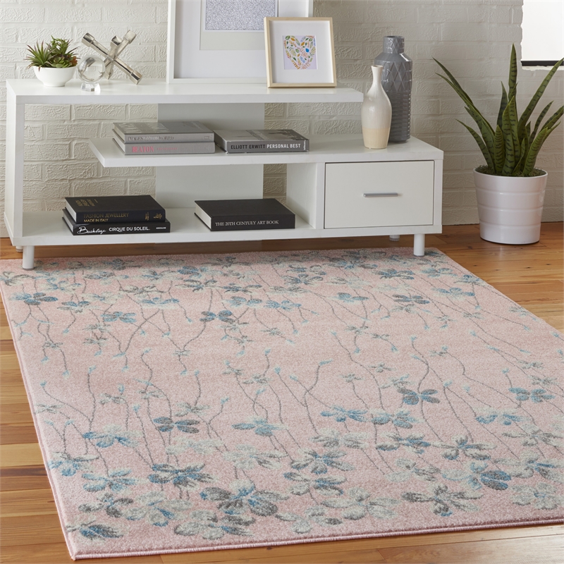 Nourison Tranquil 4' x 6' Pink Indoor Rug Polypropylene