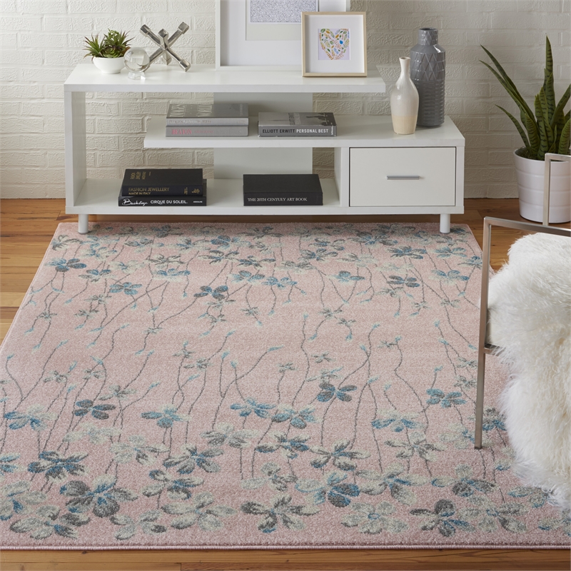 Nourison Tranquil 4' x 6' Pink Indoor Rug Polypropylene