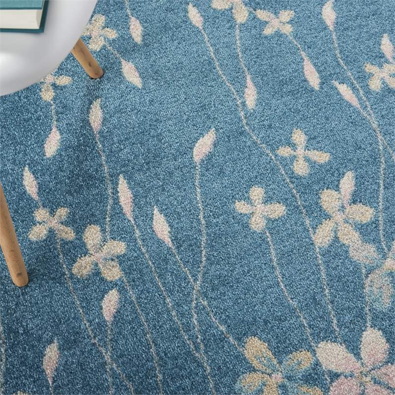 Nourison Tranquil 4' x 6' Turquoise Indoor Rug Polypropylene