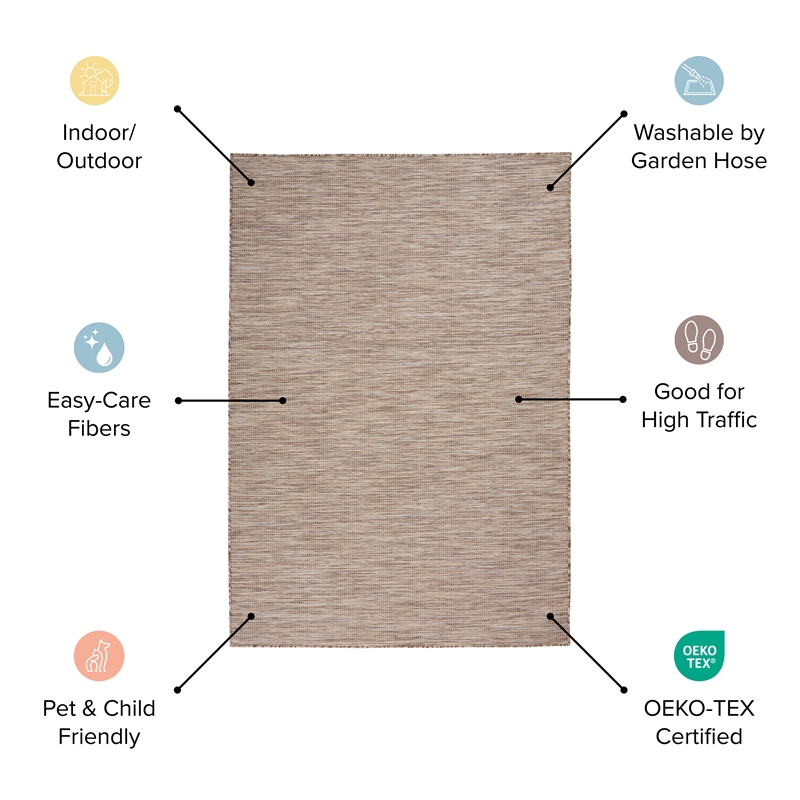 Nourison Positano 6' x 9' Terracotta Fabric Modern Area Rug (6' x 9')