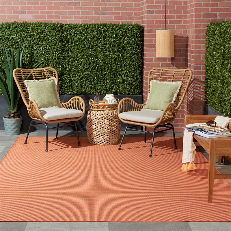 Nourison Positano 6' x 9' Terracotta Fabric Modern Area Rug (6' x 9')