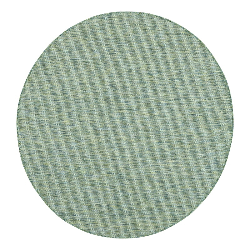 Nourison Positano 6' x Round Blue Green Fabric Modern Area Rug (6' Round)