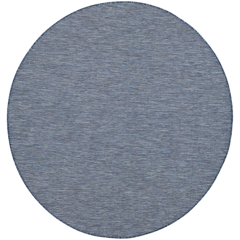 Nourison Positano 6' x Round Navy Blue Fabric Modern Area Rug (6' Round)