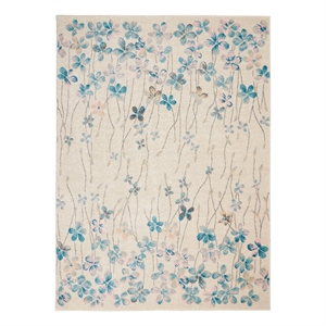 Nourison Tranquil 5'3&quot x 7'3&quot Ivory Farmhouse Indoor Rug Polypropylene