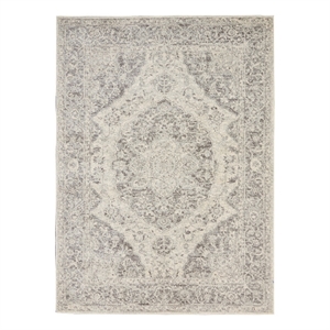 Nourison Tranquil 5'3&quot x 7'3&quot Ivory/Grey Farmhouse Indoor Rug Polypropylene