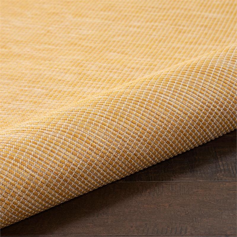 Nourison Positano 12' Runner Yellow Fabric Modern Area Rug (12' Runner)