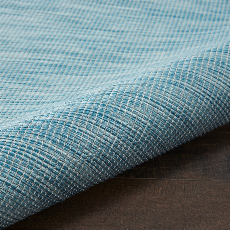 Nourison Positano 8' Runner Aqua Fabric Modern Area Rug (8' Runner)