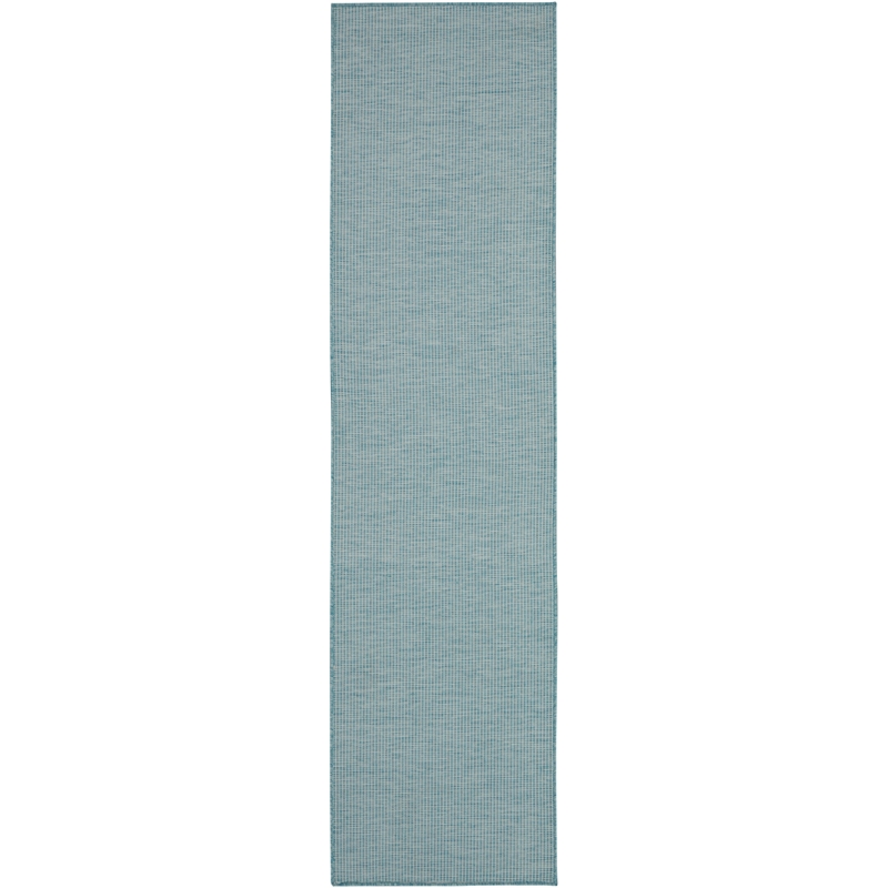 Nourison Positano 8' Runner Aqua Fabric Modern Area Rug (8' Runner)