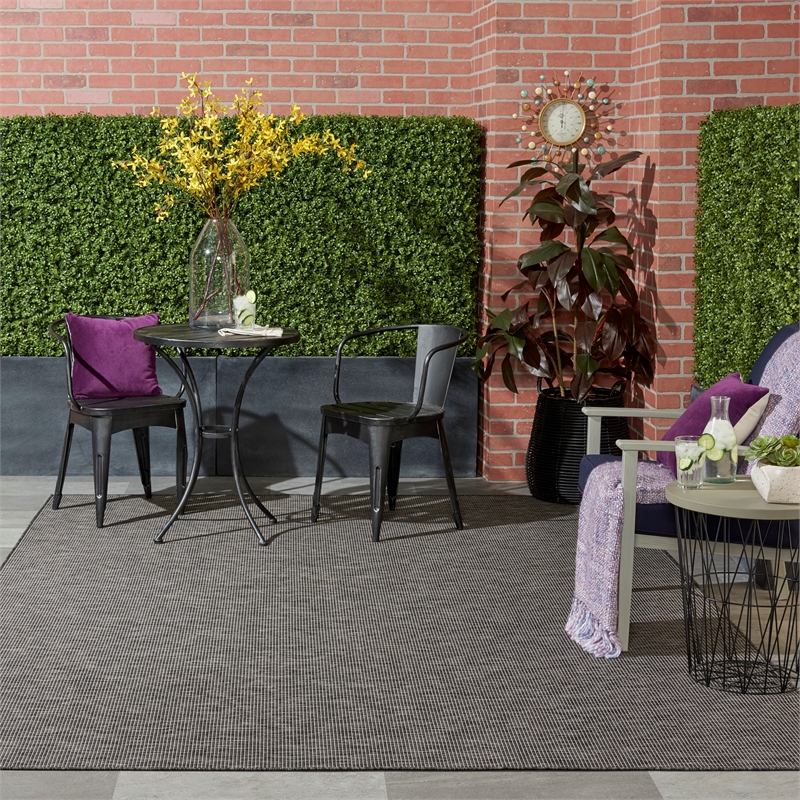 Nourison Positano 7' x 10' Charcoal Fabric Modern Area Rug (7' x 10')