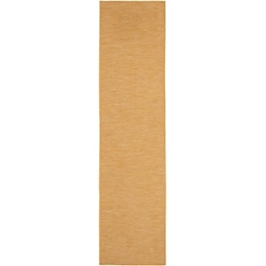 Nourison Positano 8' Runner Yellow Fabric Modern Area Rug (8' Runner)