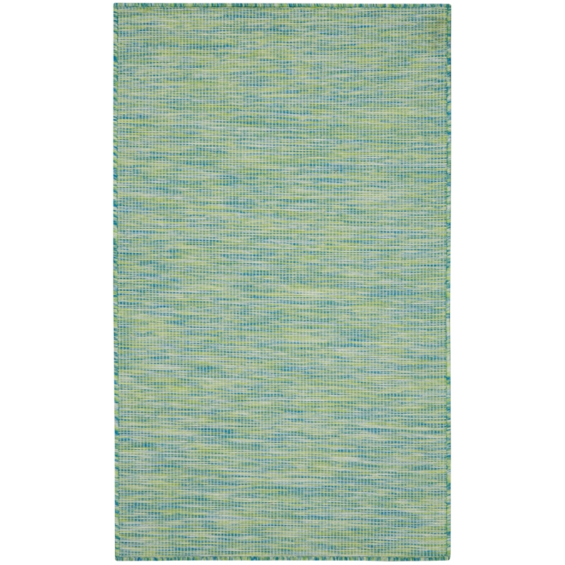 nourison positano 3' x 5' blue/green fabric modern area rug (3' x 5')