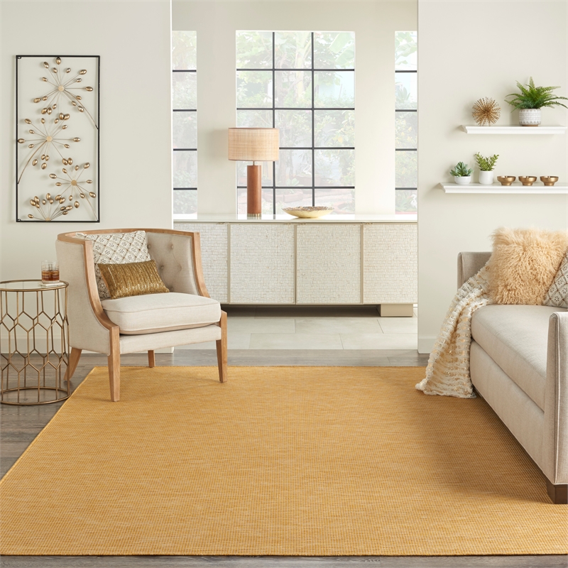 Nourison Positano 7' x 10' Yellow Fabric Modern Area Rug (7' x 10')
