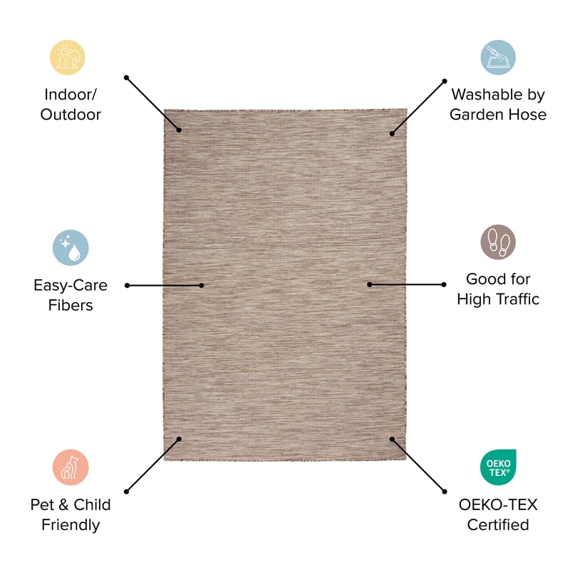Nourison Positano 8' x 10' Aqua Fabric Modern Area Rug (8' x 10')