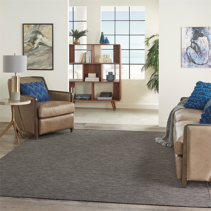 Nourison Positano 8' x 10' Fabric Charcoal Modern Rug