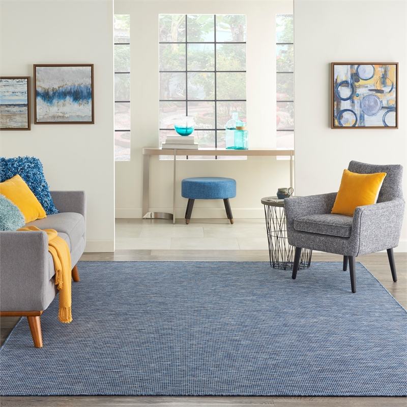 Nourison Positano 8' x 10' Navy Blue Fabric Modern Area Rug (8' x 10')