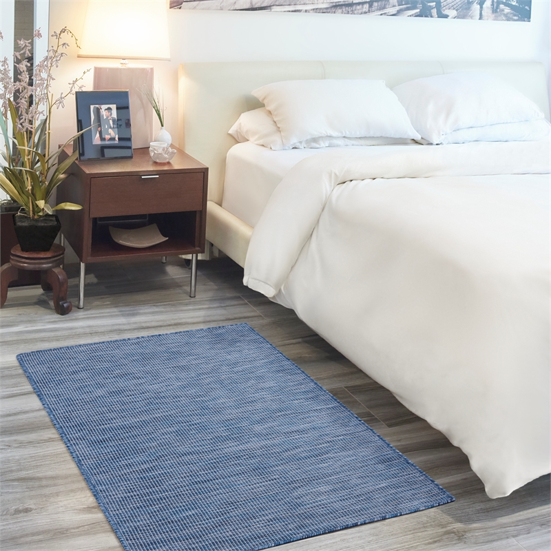 Nourison Positano 3' x 5' Navy Blue Fabric Modern Area Rug (3' x 5')