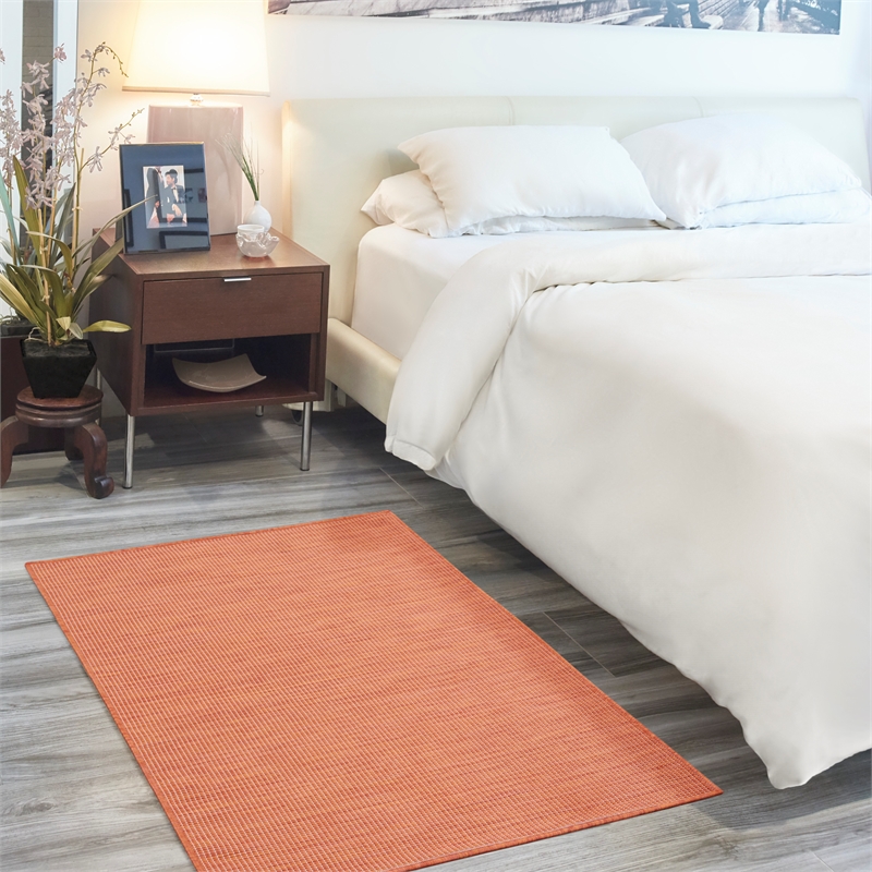 Nourison Positano 3' x 5' Terracotta Fabric Modern Area Rug (3' x 5')