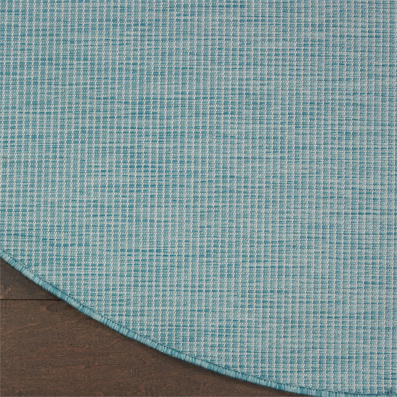 Nourison Positano 8' x Round Aqua Fabric Modern Area Rug (8' Round)
