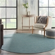 Nourison Positano 8' x Round Aqua Fabric Modern Area Rug (8' Round)