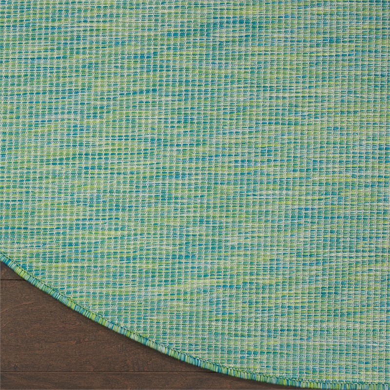 Nourison Positano 8' x Round Blue Green Fabric Modern Area Rug (8' Round)