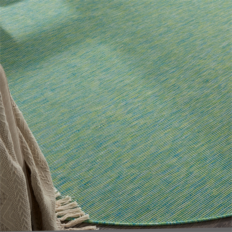 Nourison Positano 8' x Round Blue Green Fabric Modern Area Rug (8' Round)
