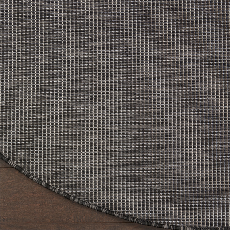 Nourison Positano 8' x Round Charcoal Fabric Modern Area Rug (8' Round)