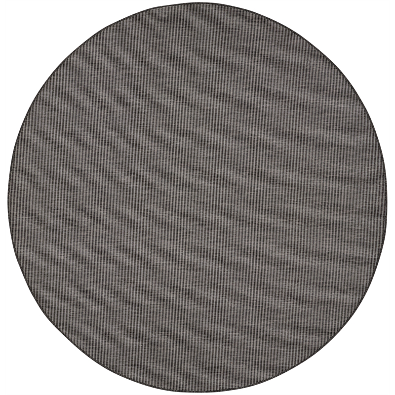 Nourison Positano 8' x Round Charcoal Fabric Modern Area Rug (8' Round)