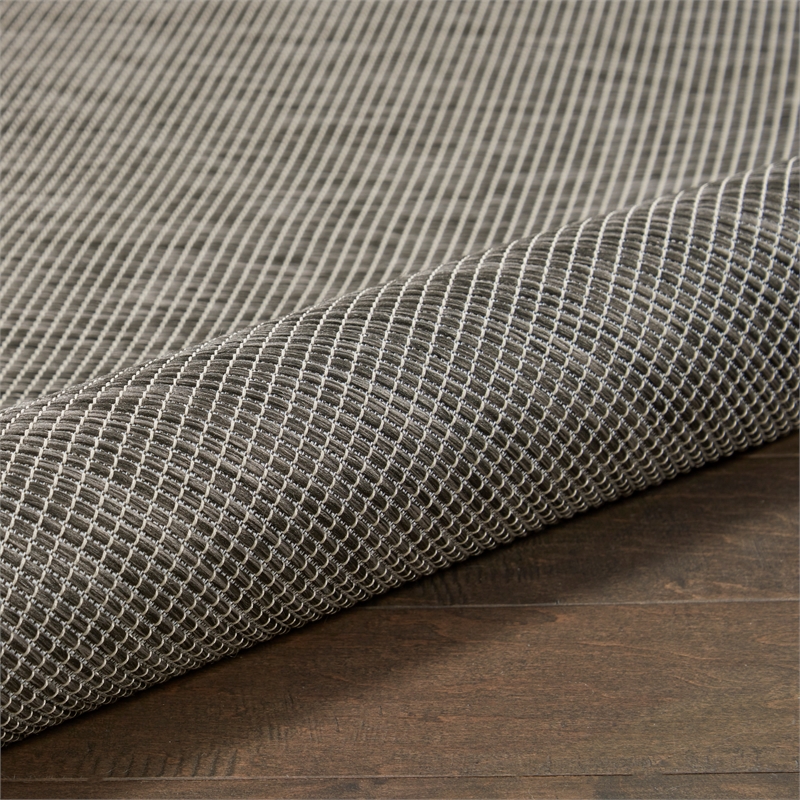 Nourison Positano 8' x Round Charcoal Fabric Modern Area Rug (8' Round)