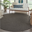 Nourison Positano 8' x Round Charcoal Fabric Modern Area Rug (8' Round)