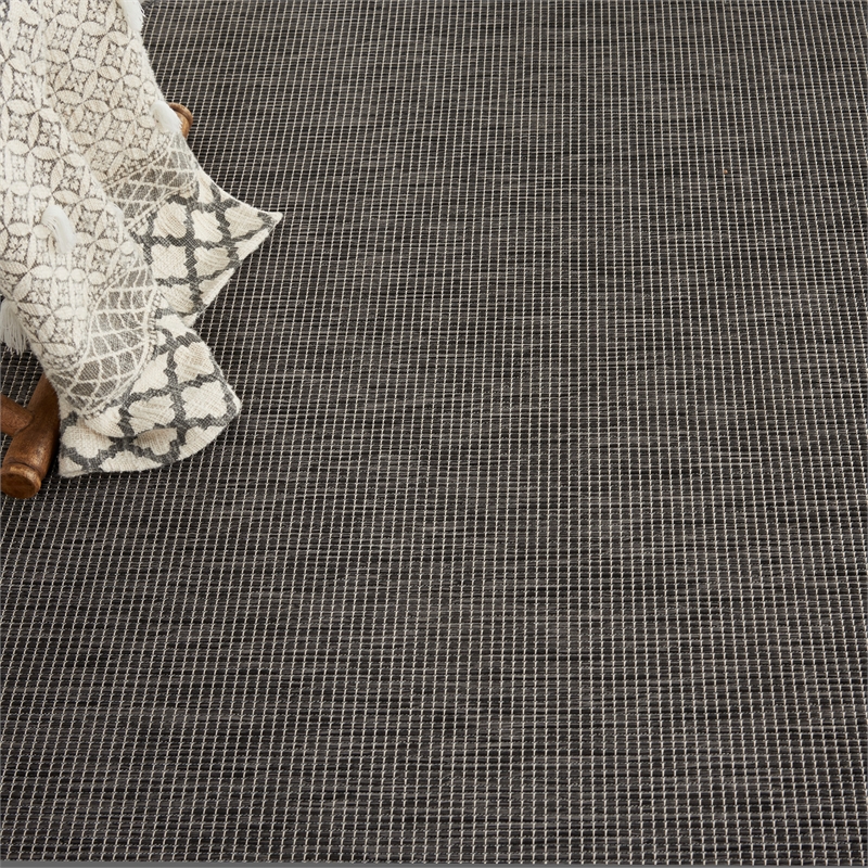 Nourison Positano 8' x Round Charcoal Fabric Modern Area Rug (8' Round)