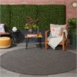 Nourison Positano 8' x Round Charcoal Fabric Modern Area Rug (8' Round)