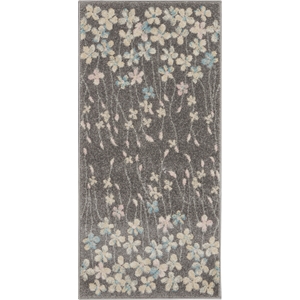 Nourison Tranquil 2' x 4' Grey-Beige Indoor Rug Polypropylene