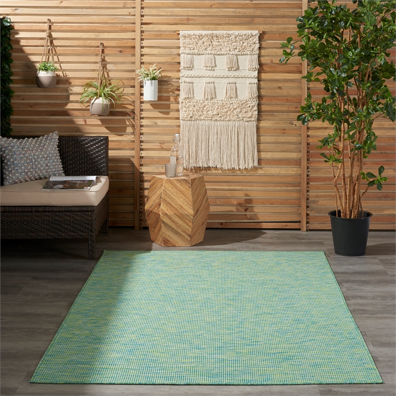 Nourison Positano 4' x 6' Blue Green Fabric Modern Area Rug (4' x 6')