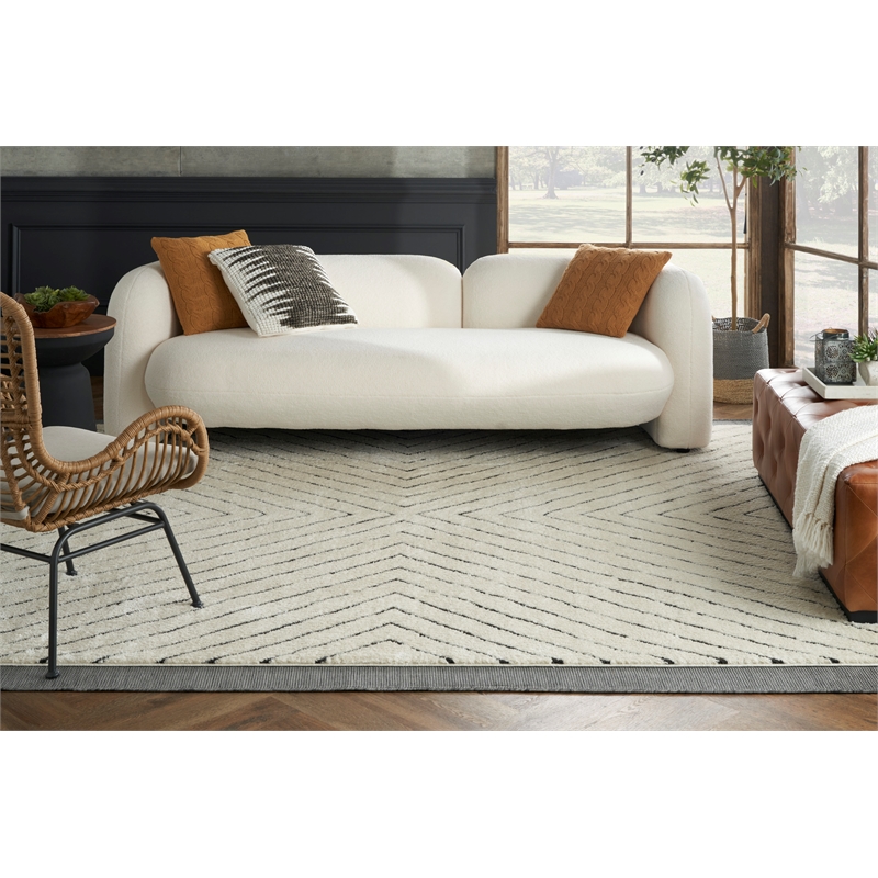 Nourison Positano 4' x 6' Charcoal Modern Indoor/Outdoor Rug