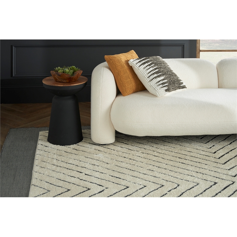 Nourison Positano 4' x 6' Charcoal Modern Indoor/Outdoor Rug