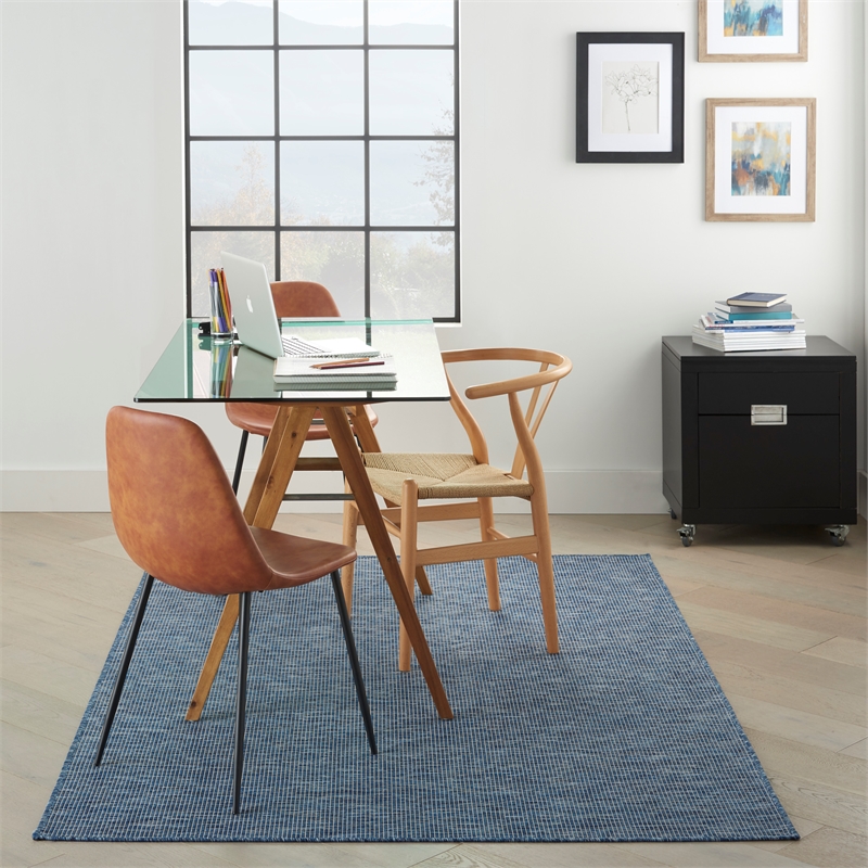 Nourison Positano 4' x 6' Navy Blue Fabric Modern Area Rug (4' x 6')