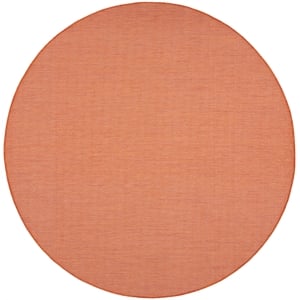 Nourison Positano 8' x Round Terracotta Fabric Modern Area Rug (8' Round)