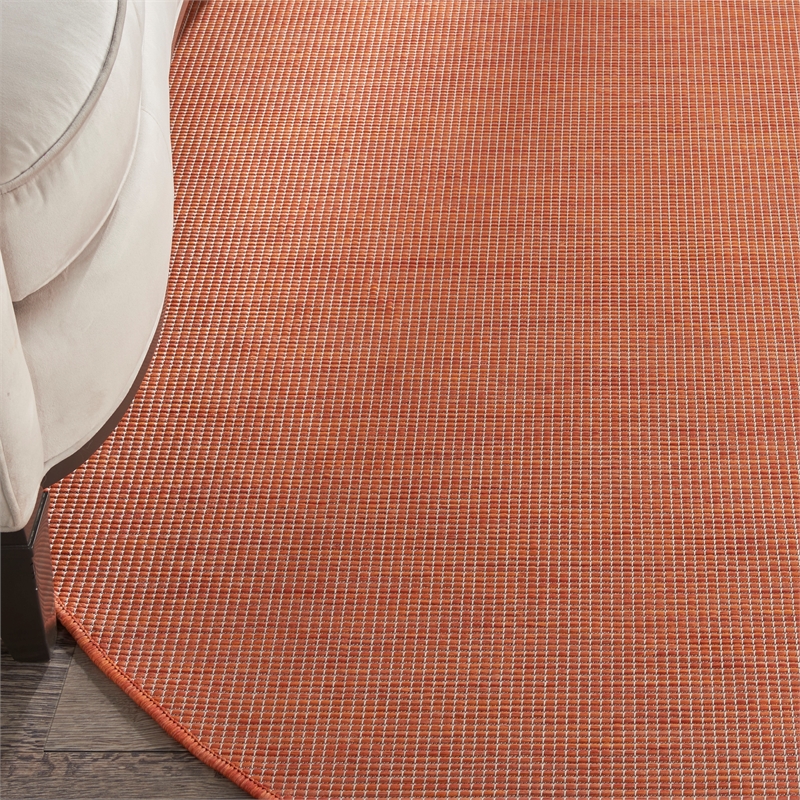 Nourison Positano 8' x Round Terracotta Fabric Modern Area Rug (8' Round)