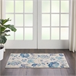 Nourison Tranquil 2' x 4' Ivory/Light Blue Farmhouse Indoor Rug