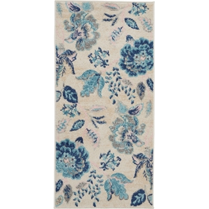 Nourison Tranquil 2' x 4' Ivory/Light Blue Farmhouse Indoor Rug