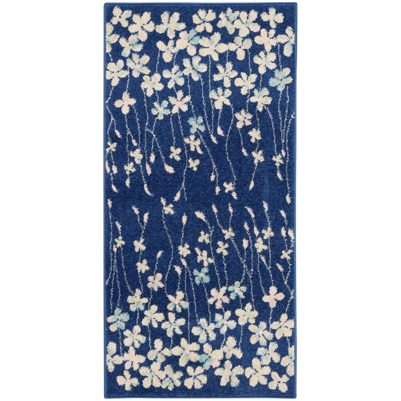 Nourison Tranquil 2' X 4' Navy Indoor Rug