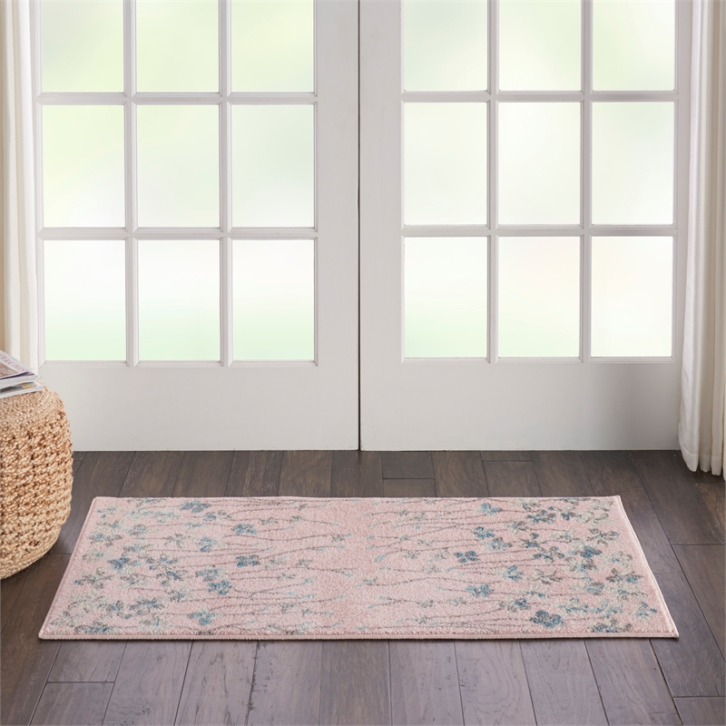 Nourison Tranquil 2' X 4' Pink Indoor Rug