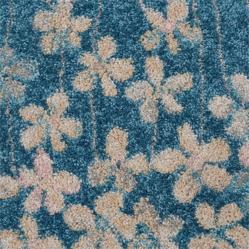 Nourison Tranquil 2' x 4' Turquoise Indoor Rug Polypropylene