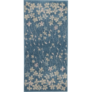 Nourison Tranquil 2' x 4' Turquoise Indoor Rug Polypropylene